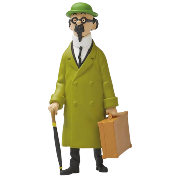 Tim & Struppi Figur – Professor Bienlein mit Koffer & Schirm | Moulinsart 2011 | OVP PVC